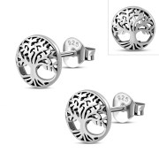 6pairs, Celtic Tree of Life Silver Stud Earrings, ep319